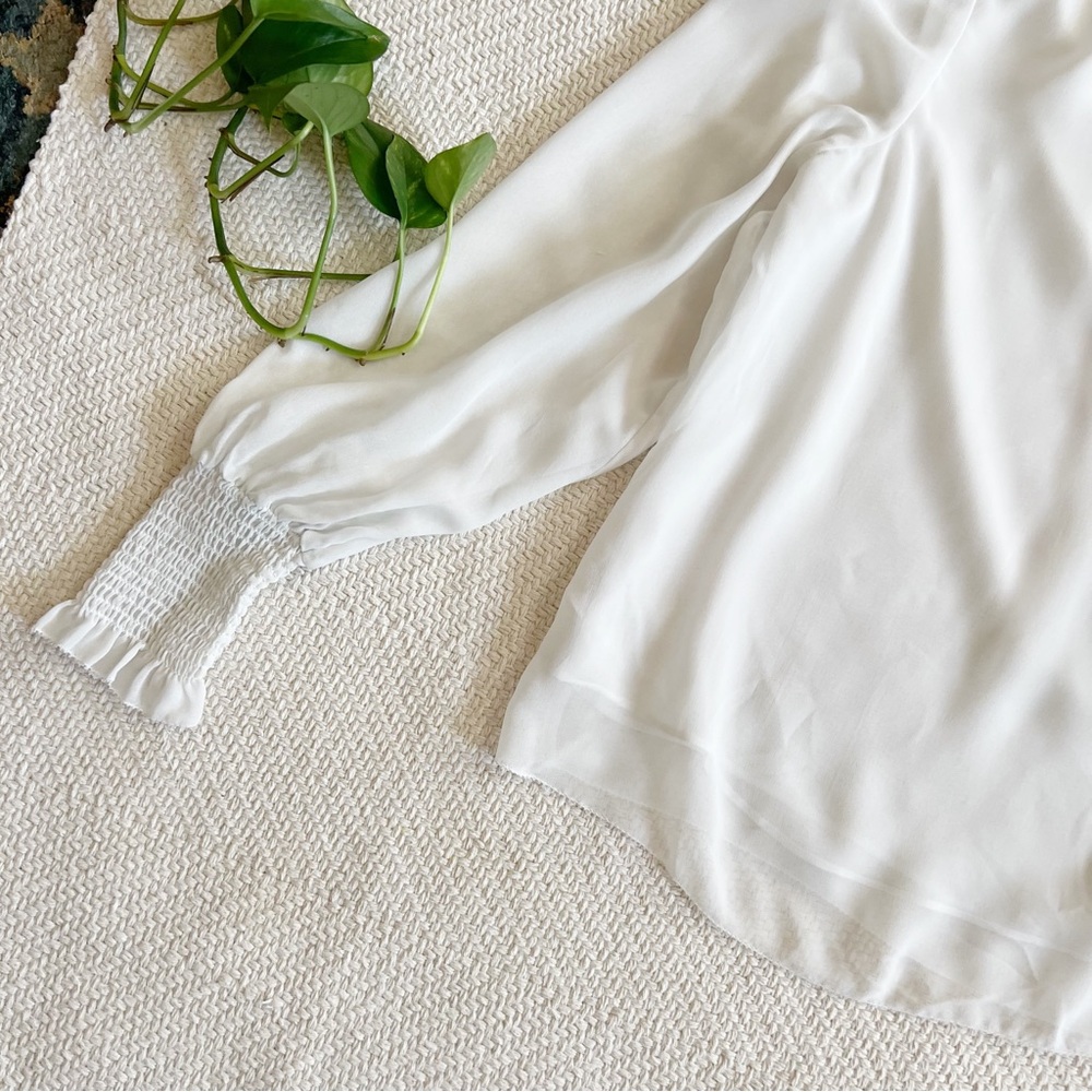 Maison d’Amélie Paris White Balloon Sleeve Chiffon Blouse XS - Picture 4 of 8